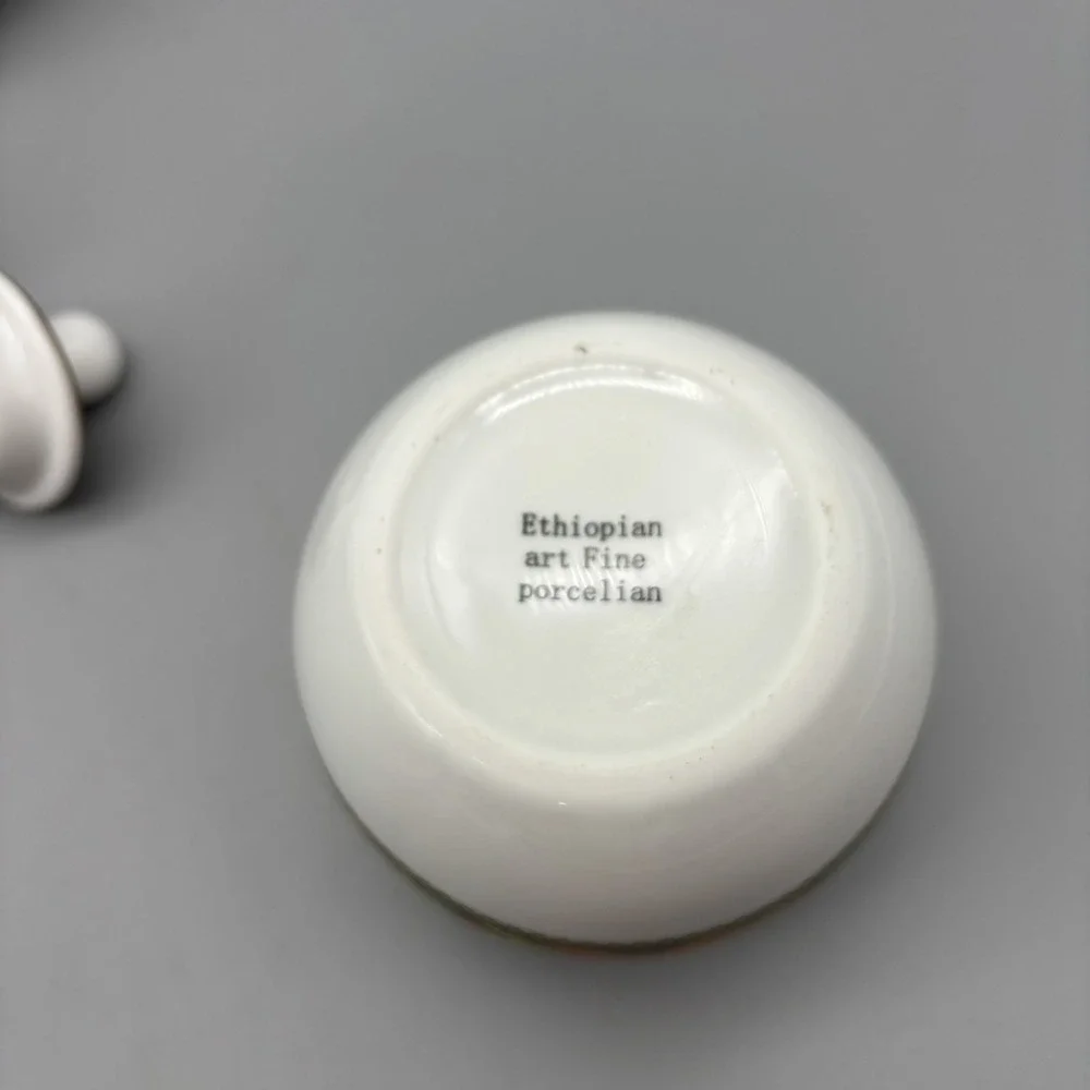 Ethiopian Coffee / Tea Pot Set Fine Porcelain Creamer And‎ Sugar